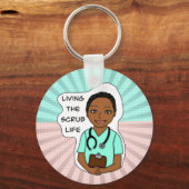 スクラブライフを生きる |ナース、介護士、医師 キーホルダー (正面)