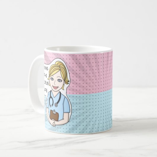 スクラブライフを生きる |ナース、介護士、医師 コーヒーマグカップ (正面左)