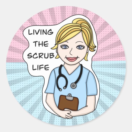 スクラブライフを生きる |ナース、介護士、医師 ラウンドシール (正面)