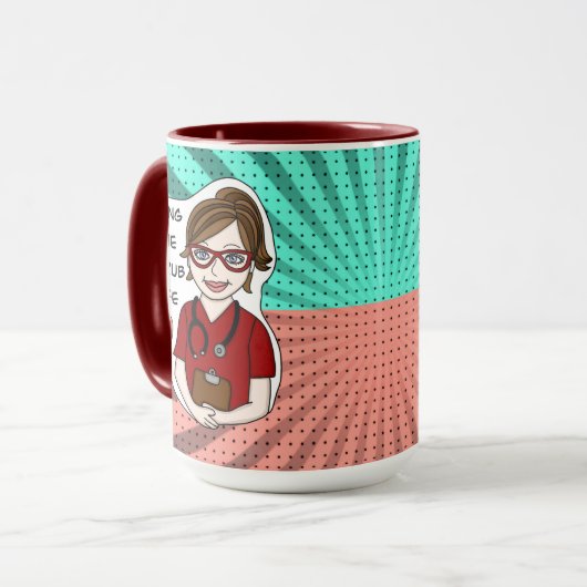 スクラブライフを生きる |医療プロフェッショナルユーモア マグカップ (正面左)