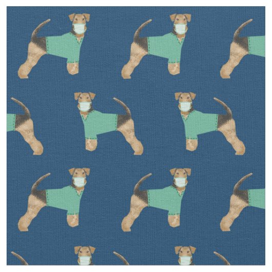 スクラブ海軍のAiredale Terrier ファブリック (クローズアップ)