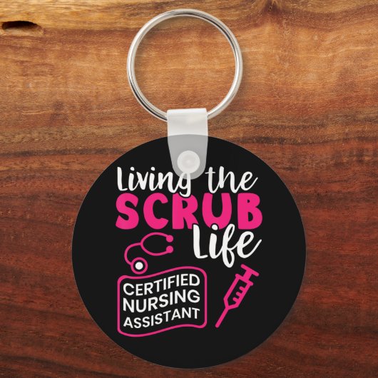 スクラブ生活を生きる_認定された看護アシスタ キーホルダー (正面)