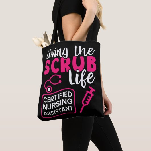 スクラブ生活を生きる_認定された看護アシスタ トートバッグ (クローズアップ)