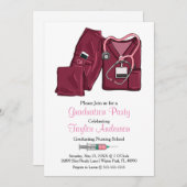 スクラブ看護学校卒業発表 招待状 (正面/裏面)