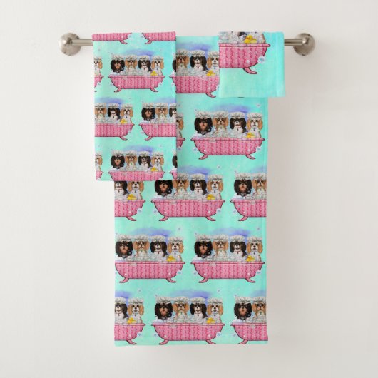 スクラブ·ア·デュブ·フォー·カヴァリエ·キング·チャールズ·スペイン バスタオルセット (インサイチュ)