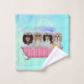 スクラブ·ア·デュブ·フォー·カヴァリエ·キング·チャールズ·スペイン バスタオルセット (ウォッシュタオル)