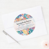 スクラブ/体バタ葉ーフローララモダンベル ラウンドシール (封筒)