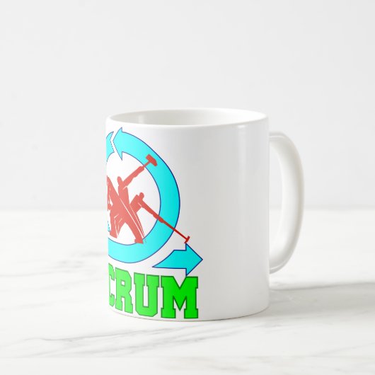 スクラムのマグ-労働者および敏捷な記号 コーヒーマグカップ (正面右)