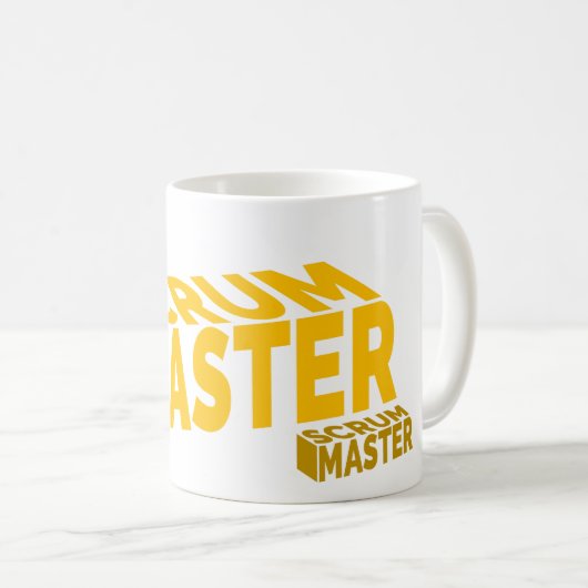 スクラムのマスターのブロック コーヒーマグカップ (正面右)