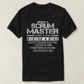 スクラムのマスターは簡単でビックに乗る Tシャツ (デザイン正面)