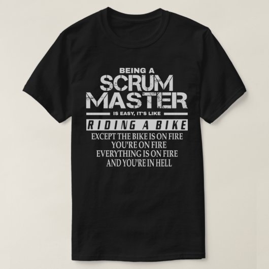 スクラムのマスターは簡単でビックに乗る Tシャツ (デザイン正面)