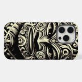 スクラムショー工芸のティキ柄iPhoneケース iPhoneケース (裏面横)