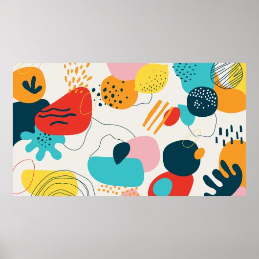 スクラモダンブル背景トレンディー幾何学的ドット ポスター (正面)