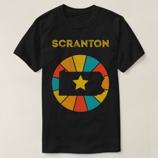 スクラントンペンシルバニアヴィンテージ動揺して土産 Tシャツ (デザイン正面)