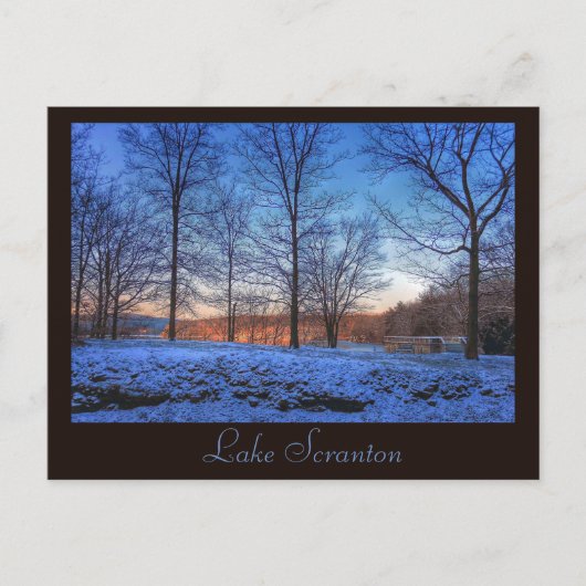 スクラントンPAレイクスクラントンポストカードウィンターライト ポストカード (正面)