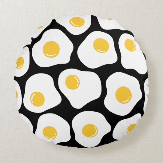 スクランブルエッグ：予測できなヴィンテージ。 ラウンドクッション (正面)