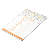 スクランブル紙吹雪赤ちゃんシャワーゲーム ノートパッド (アングル)