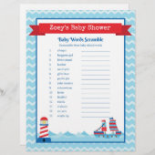 スクランブル航海のテーマ赤ちゃんシャワーゲーム (正面/裏面)