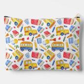 スクリおもしろいールバス移動新学期名パターン アクセサリーポーチ (裏面)