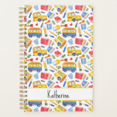 スクリおもしろいールバス移動新学期名パターン プランナー手帳 (正面)