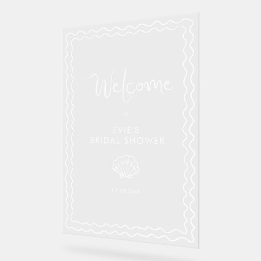 スクリお洒落グル手描きシェルウェルカム アクリルサイン (傾斜)