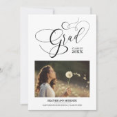 スクリお洒落プトシック·ブラッモダンク写真卒業 招待状 (正面)