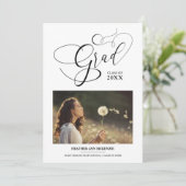 スクリお洒落プトシック·ブラッモダンク写真卒業 招待状 (スタンド正面)