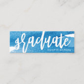 スクリお洒落プトブラシストロークの卒業名カード スキニー名刺 (正面)