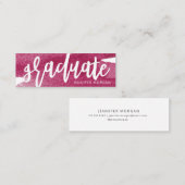 スクリお洒落プトブラシストロークの卒業名カード スキニー名刺 (正面/裏面)