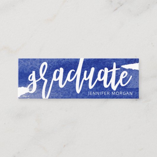 スクリお洒落プトブラシストロークの卒業名カード スキニー名刺 (正面)