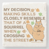 スクリのユーモアを交えたスキルを身につける決断 ストーンコースター (正面)