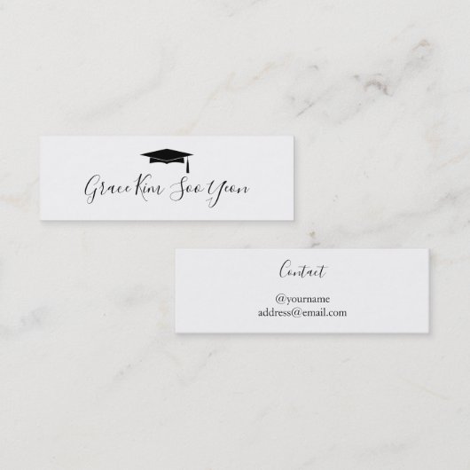 スクリよくはしゃぐプトの卒業表示名刺 コーリングカード (正面/裏面)