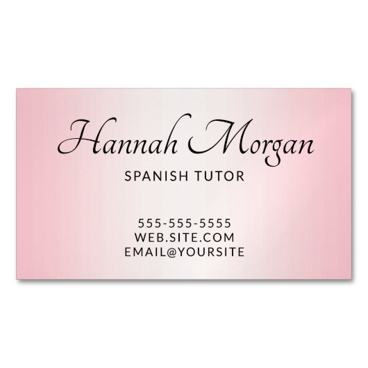 スクリエレガントッ淡い色のクのスクリグラデーションプト マグネット名刺 (正面)