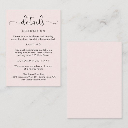 スクリエレガントプトの結婚詳細 エンクロージャーカード (正面/裏面)