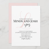 スクリエレガントプトイニシャル結婚の 招待状 (正面/裏面)