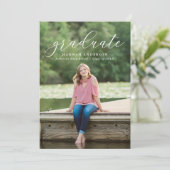 スクリエレガントプトオーバーレイ |写真卒業パーティー 招待状 (スタンド正面)