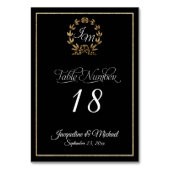 スクリエレガントプトタイポグラフィブラック金ゴールドリース テーブルナンバー (裏面)