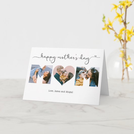 スクリエレガントプトハートの母さん写真が母の日に幸せ カード