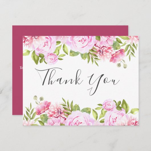 スクリエレガントプトバラガーデンビジネスサンキューカード サンキューカード (正面/裏面)