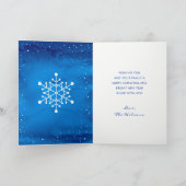 スクリエレガントプトブルースノーメリークリスマス写真 シーズンカード (内部)