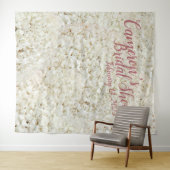 スクリエレガントプトホワイトフローラブライダルシャワーの背景 タペストリー (インサイチュ(横))