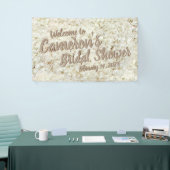 スクリエレガントプトホワイトフローラブライダルシャワーの背景 横断幕 (トレードショー)