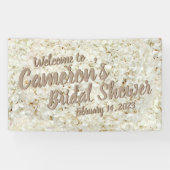 スクリエレガントプトホワイトフローラブライダルシャワーの背景 横断幕 (横)