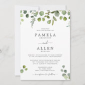 スクリエレガントプトユーカリ結婚式招待状 招待状 (正面)