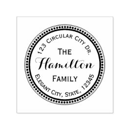 スクリエレガントプト円の丸いアドレススタンプ セルフインキングスタンプ