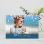 スクリエレガントプト写真ピンクフローラ卒業パーティー 招待状 (スタンド正面)