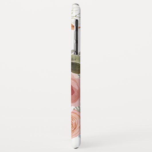 スクリエレガントプト水彩フローラピンクの白の名前 Case-Mate iPhoneケース (裏面/左)