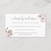 スクリエレガントプト水色ピンク植物牡丹 名刺 (裏面)