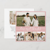 スクリエレガントプト白4フォトコラージュ結婚ズ サンキューカード (正面/裏面)