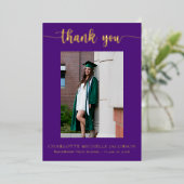 スクリエレガントプト紫金ゴールド写真卒業 箔招待状 (立ち正面)